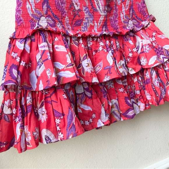 Sundry Red Floral Tiered Mini Smocked Ruffle
Lightweight Skirt Women Size L - Picture 7 of 16